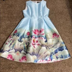 Baby blue dress with flowers